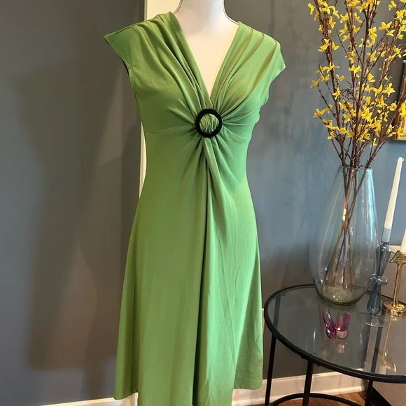 Evan Picone | Dresses | Vintage Evanpicone Green Dress With Ring Detailsize  6 | Poshmark